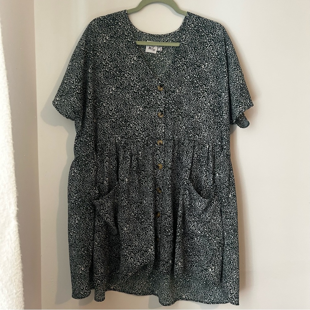 Floral Button-Down babydoll dress